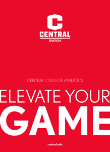 Athletics Viewbook Cover, which reads 'Elevate Your Game' in all caps on a red background.